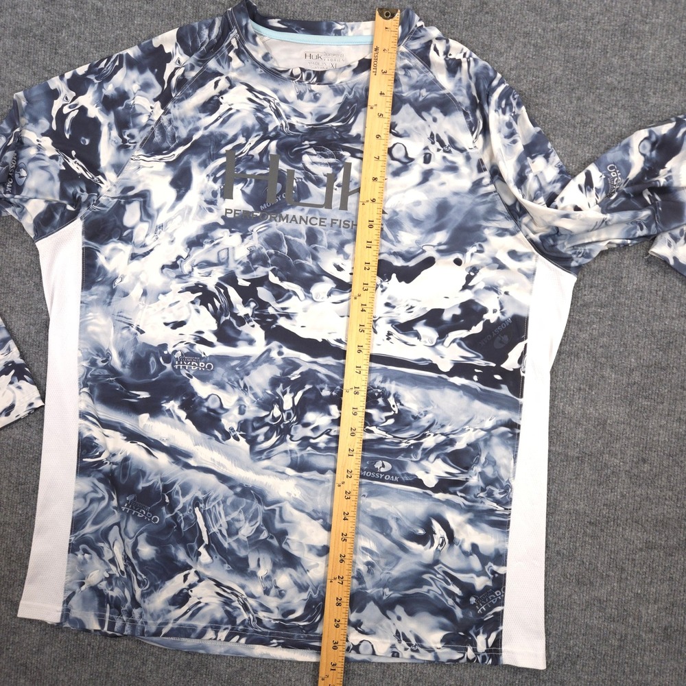 Huk Pursuit Shirt Mens XL Hydro Ice Mossy Oak Camo Performance Fishing Outdoor - Picture 5 of 8